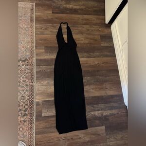 Skims Black Halter Maxi Dress